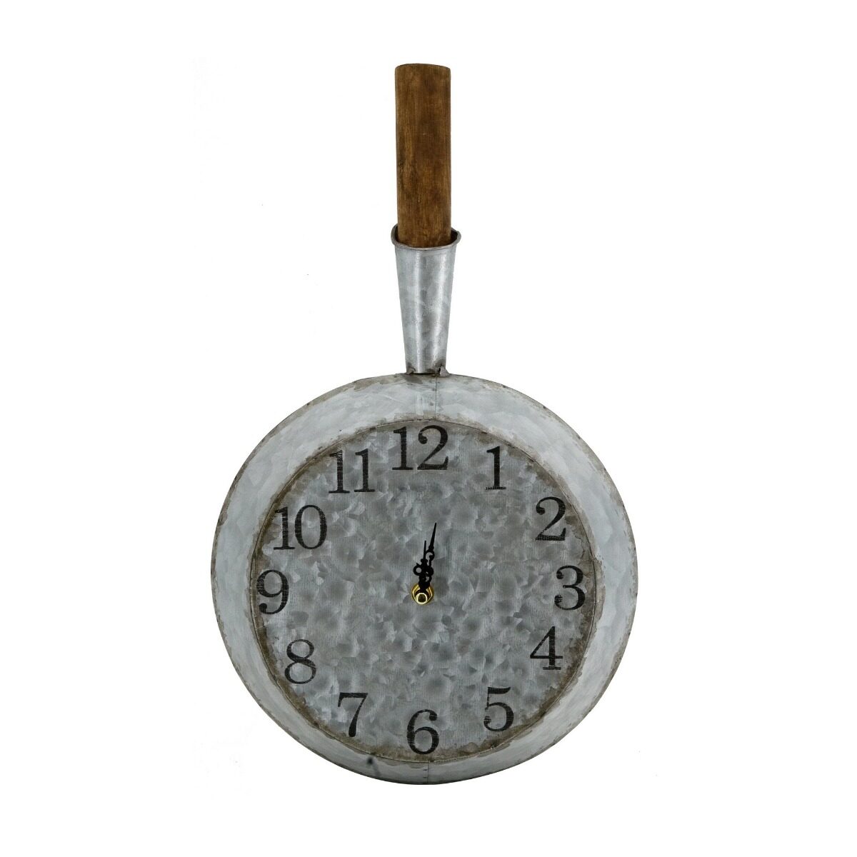 Artekko Artekko Clock Ρολόι Τοίχου Τηγάνι Μέταλλο Ξύλο Γαλβανιζέ (27x7.5x46)cm SA80178-DS
