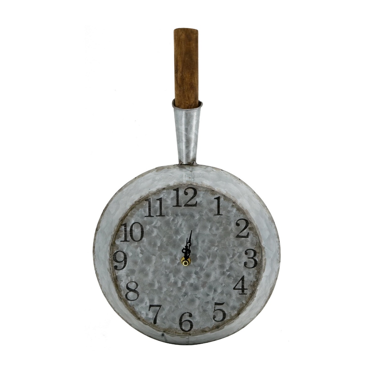 Artekko Artekko Clock Ρολόι Τοίχου Τηγάνι Μέταλλο Ξύλο Γαλβανιζέ (27x7.5x46)cm SA80178-DS