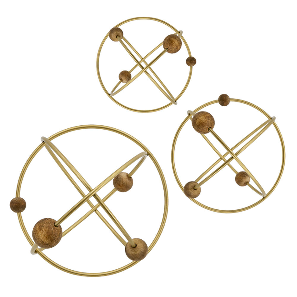 Artekko Artekko Obitz Διακοσμητικές Σφαίρες Μέταλλο Χρυσό (32x32x32) Σετ/3 SA80189-DS
