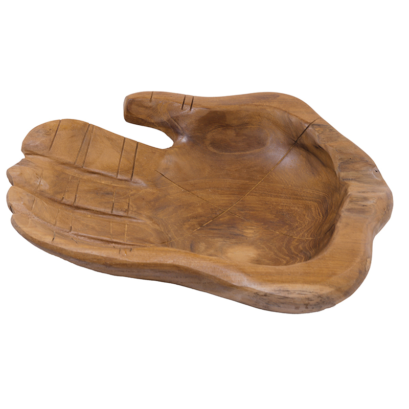 Artekko Artekko Μπωλ ξύλινο TEAK με μορφή χεριού 33x33x7cm SA80210