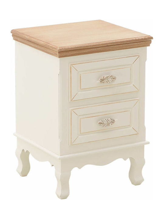 INART ΚΟΜΟΔΙΝΟ ΞΥΛΙΝΟ ΛΕΥΚΟ-ΜΠΕΖ  37x33.5x53cm Κωδικός: 3-50-147-0097