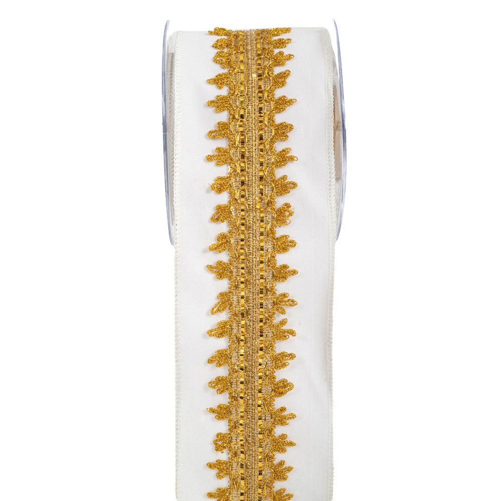ΚΟΡΔ.HALIMA VELVET 10cm x 4.5m ΛΕΥΚΟ