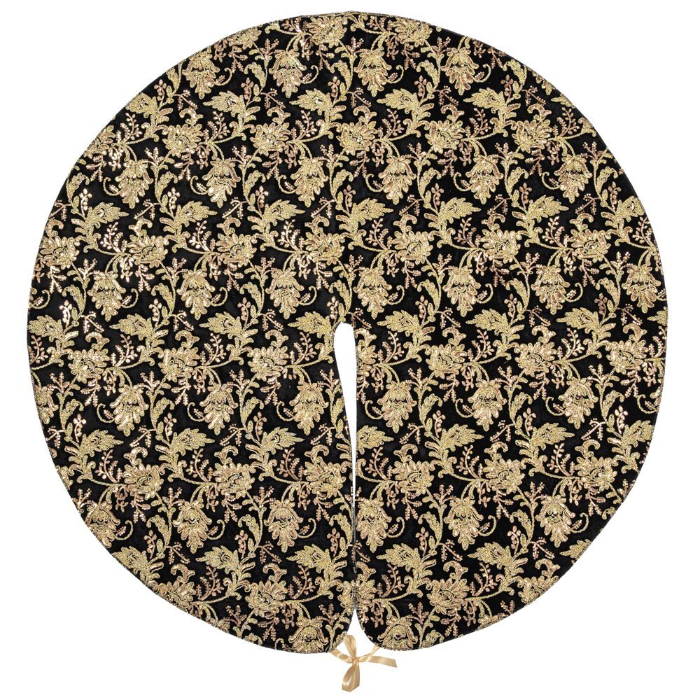 ΠΟΔΙΑ ΔΕΝΤΡΟΥ LUXURY ROSE  DF LONETA FOIL Φ120cm ΜΑΥΡΟ ΧΡΥΣΟ
