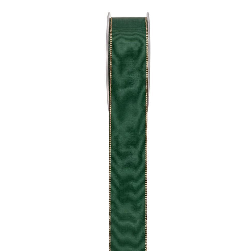 ΚΟΡΔΕΛΑ GROS GRAIN ΜΕ ΧΡΥΣΗ ΓΡΑΜΜΗ 40MM X 20Μ ΣΚΟΥΡΟ ΠΡΑΣΙΝΟ