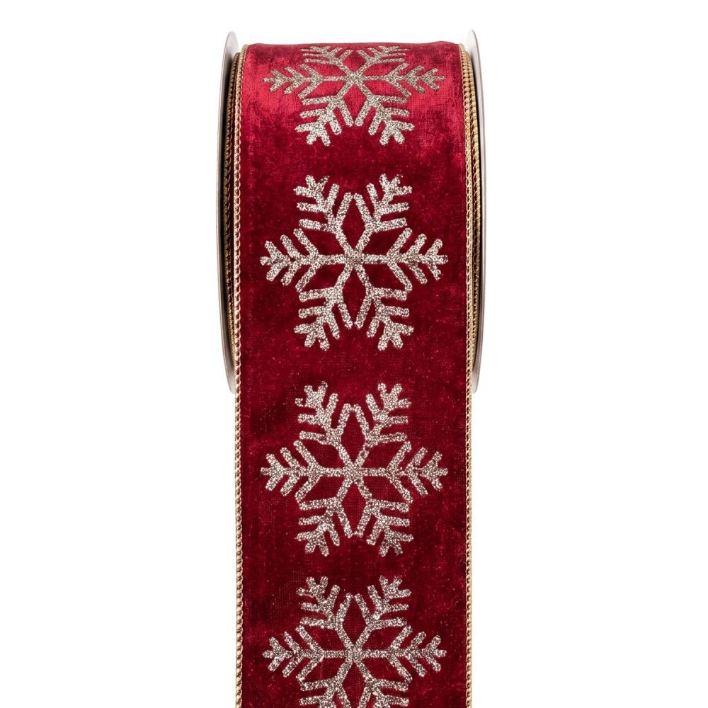 ΚΟΡΔΕΛΑ LUXURY SNOWFLAKES (ΝΙΦΑΔΕΣ) 10CM X 10Μ ΜΠΟΡΝΤΟ