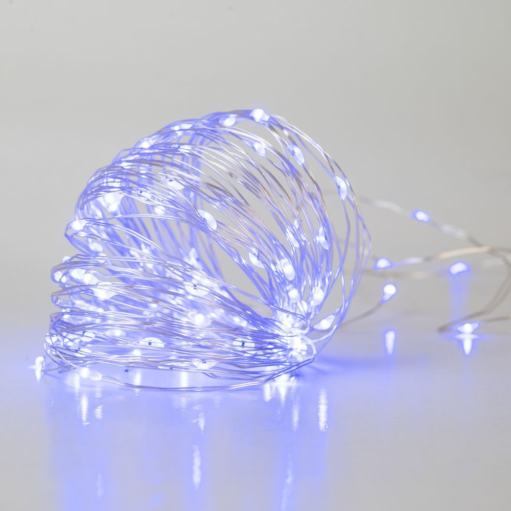 100 MICROLED ΣΥΡΜΑ ΑΣΗΜΙ ΜΠΛΕ 8ΠΡΟΓΡΑΜ 5ΜΕΤΡΑ ΕΣΩΤ AND ΕΞΩΤ ΧΩΡΟΥ