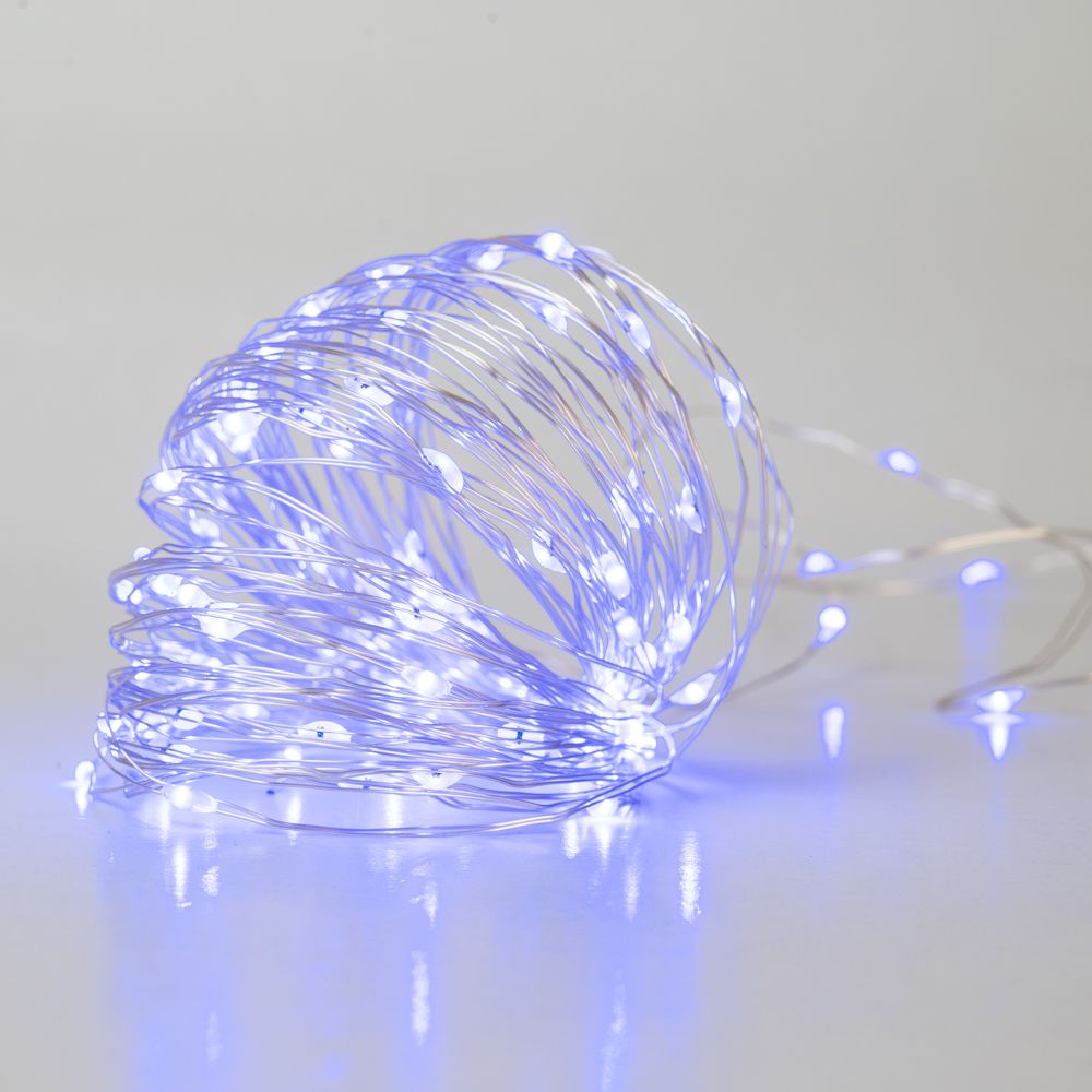 100 MICROLED ΣΥΡΜΑ ΑΣΗΜΙ ΜΠΛΕ 8ΠΡΟΓΡΑΜ 5ΜΕΤΡΑ ΕΣΩΤ AND ΕΞΩΤ ΧΩΡΟΥ