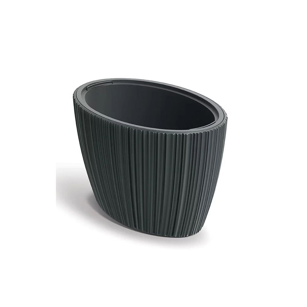ORO OVAL ΣΚΟΥΡΟ ΓΚΡΙ ΠΛΑΣΤΙΚΟ ΚΑΣΠΩ 59.5Χ38.5Χ40ΕΚ