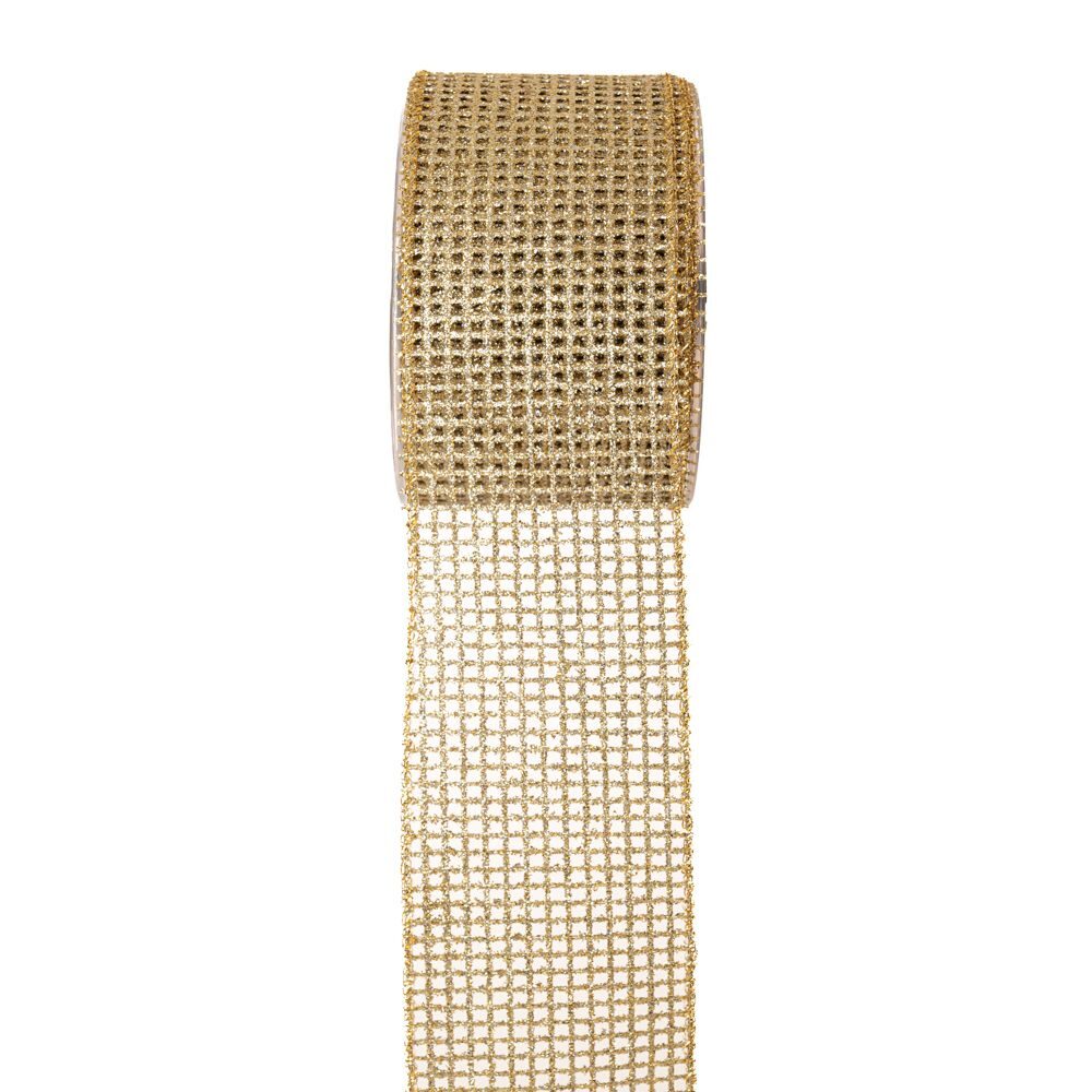 ΚΟΡΔ GRID GLITTER 6,7cmX9m ΧΡΥΣΟ