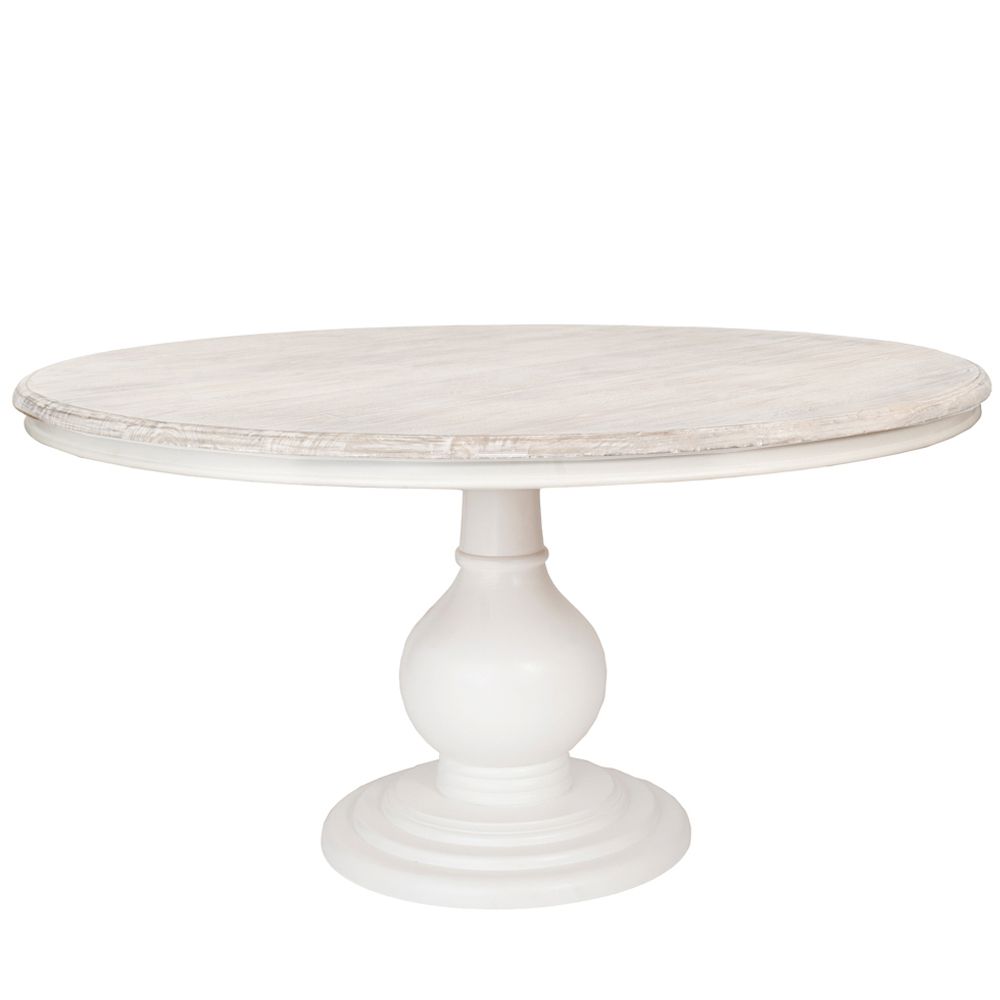 ΤΡΑΠΕΖΙ ΡΟΤΟΝΤΑ 152x152x76EK (WHITE WASH) ΞΥΛΙΝΟ