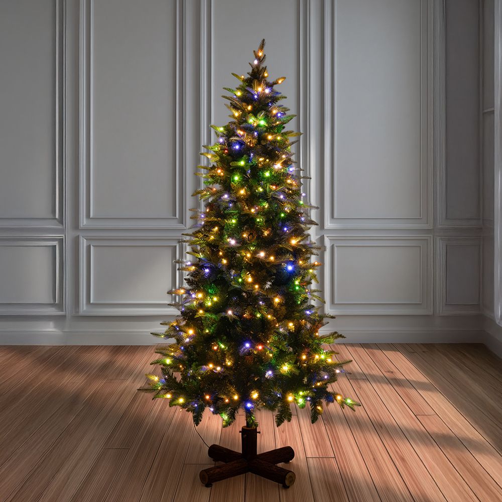 ΔΕΝΔΡΟ PRE-LIT NOBLE FIR 210EK ΜΕ 400 RGB LED ΛΕΥΚΑ AND ΠΟΛΥΧΡΩΜΑ ΛΑΜΠΑΚΙΑ