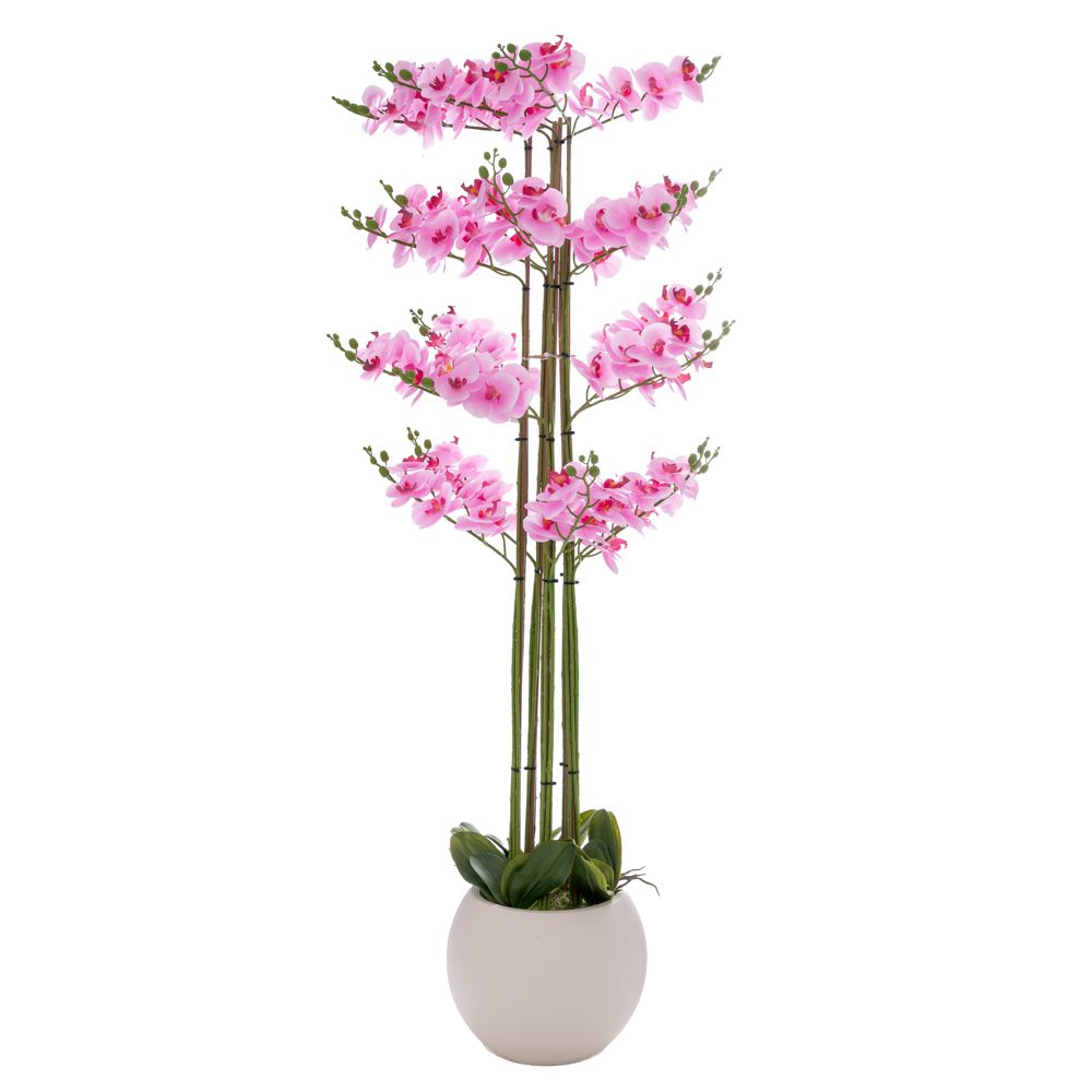 ΡΟΖ ΟΡΧΙΔΕΑ PHALAENOPSIS ΣΕ ΕΚΡΟΥ ΚΕΡΑΜΙΚΟ ΚΑΣΠΩ 160ΕΚ