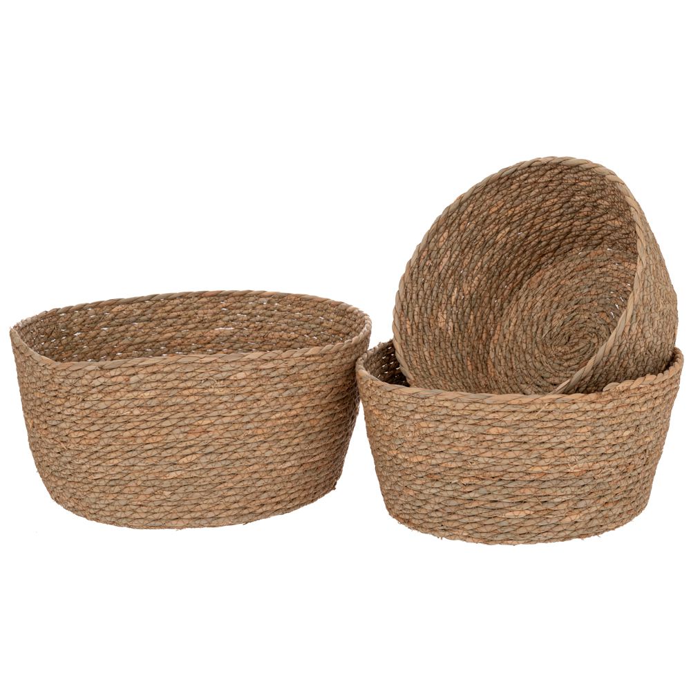 ΣΕΤ 3 ΠΑΝΕΡΙΑ ΦΥΣΙΚΟ WICKER Φ35Χ17 D30X15 X26X13EK