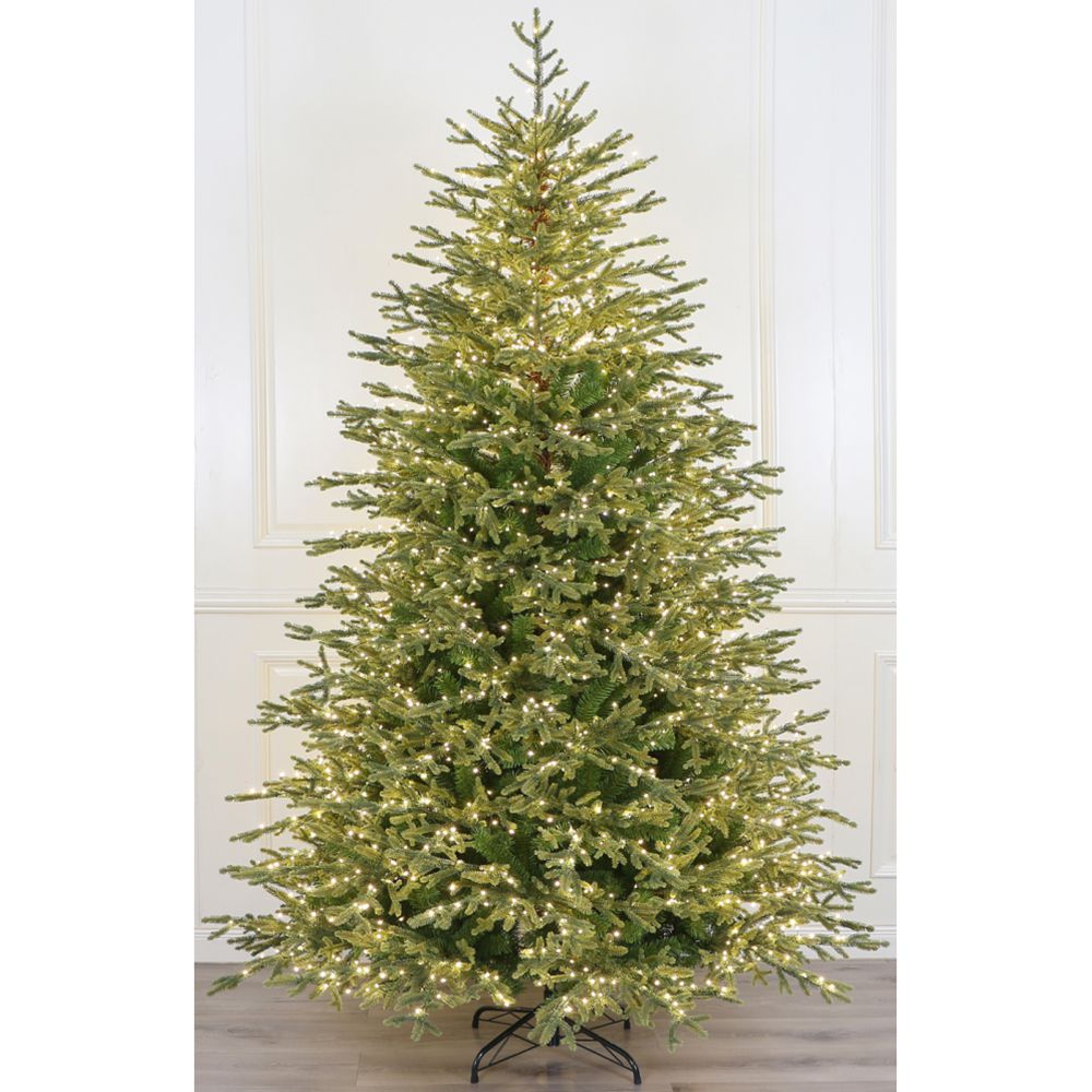 ΔΕΝΔΡΟ PRE-LIT HIGHLANDS 240ΕΚ ΜΕ 3000 MICRO LED ΛΕΥΚΑ ΖΕΣΤΑ ΛΑΜΠΑΚΙΑ  8ΠΡΟΓΡΑΜ PE+PVC
