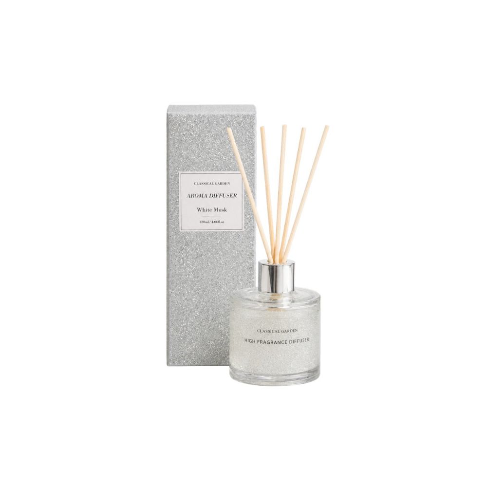 ΑΣΗΜΙ ΑΡΩΜΑΤΙΚΟ DIFFUSER 120ML White Musk 7.5Χ7.5Χ20ΕΚ