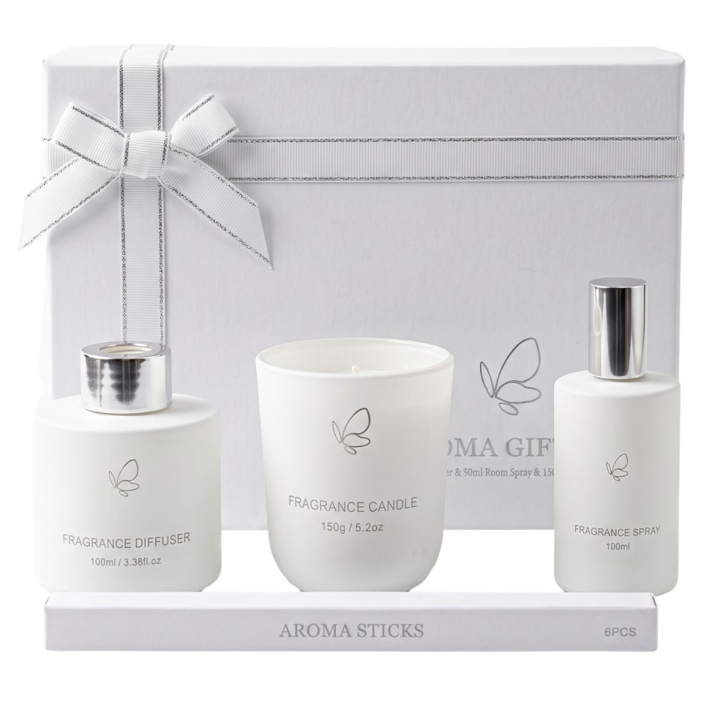 ΣΕΤ 2 ΛΕΥΚΟ ΑΡΩΜΑΤΙΚΟ DIFFUSER 100ML ΜΕ ΚΕΡΙ ΣΕ ΚΟΥΤΙ ΔΩΡΟΥ