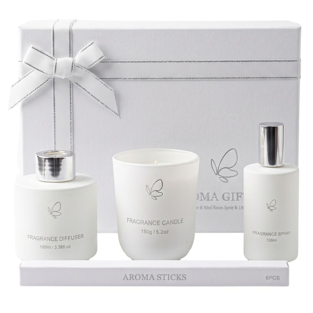 ΣΕΤ 2 ΛΕΥΚΟ ΑΡΩΜΑΤΙΚΟ DIFFUSER 100ML ΜΕ ΚΕΡΙ ΣΕ ΚΟΥΤΙ ΔΩΡΟΥ