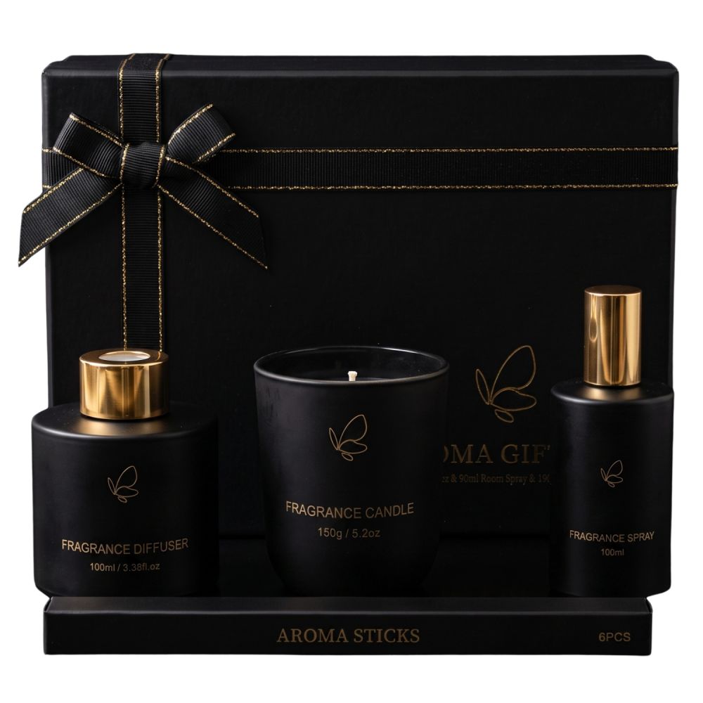 ΣΕΤ 2 ΜΑΥΡΟ ΑΡΩΜΑΤΙΚΟ DIFFUSER 100ML ΜΕ ΚΕΡΙ ΣΕ ΚΟΥΤΙ ΔΩΡΟΥ