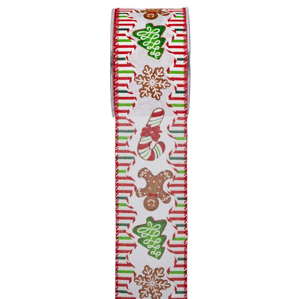 ΚΟΡΔ BISCOTTI DI NATALE  6.7cmX9m ΛΕΥΚΑ