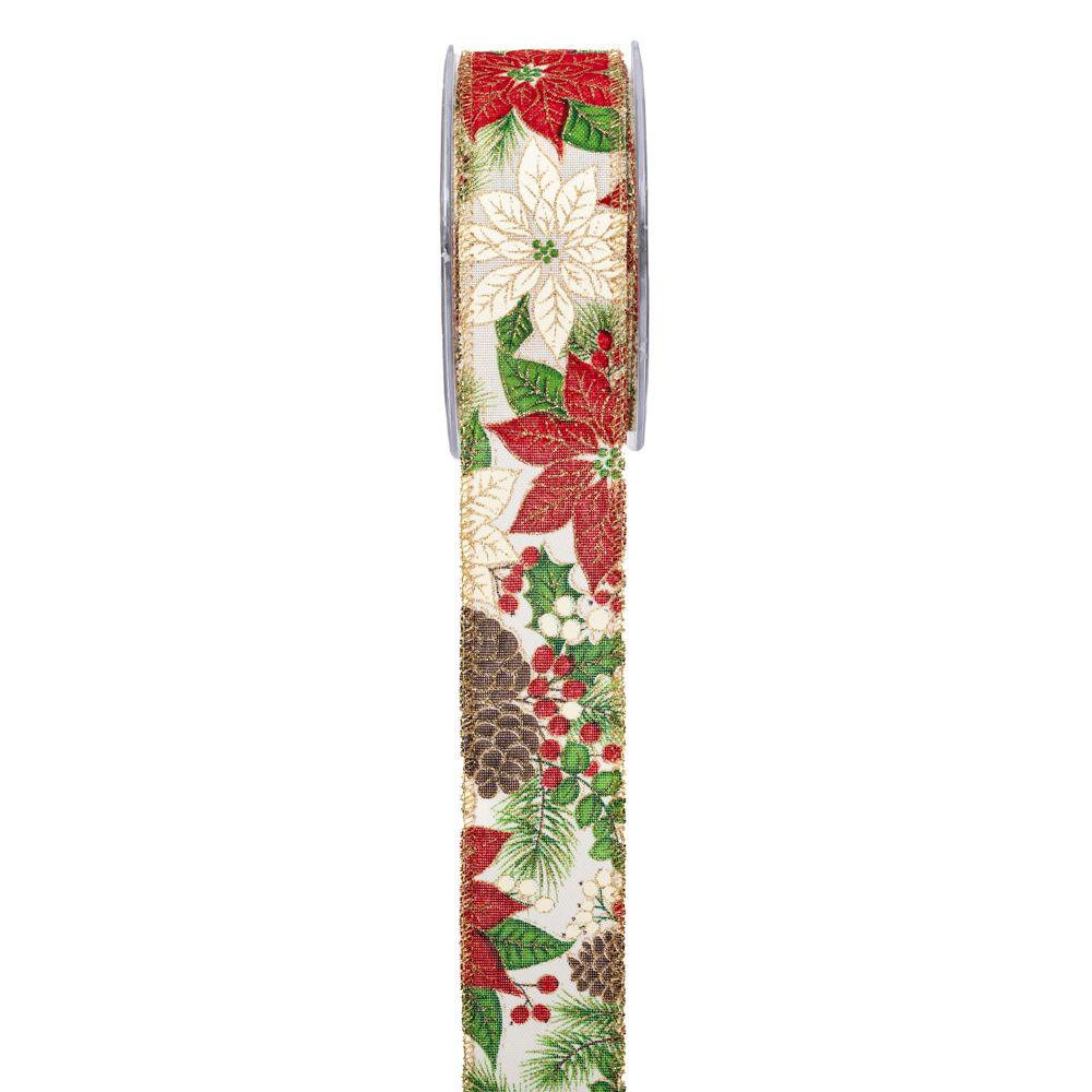 ΚΟΡΔ HOLLY SEASON  4,3CM X 9MM ΠΟΛΥΧΡΩΜΟ