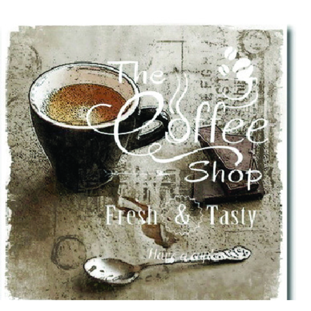 "COFFEE SHOP" ΠΙΝΑΚΑΣ ΣΕ ΚΑΜΒΑ 28x28x1,5cm