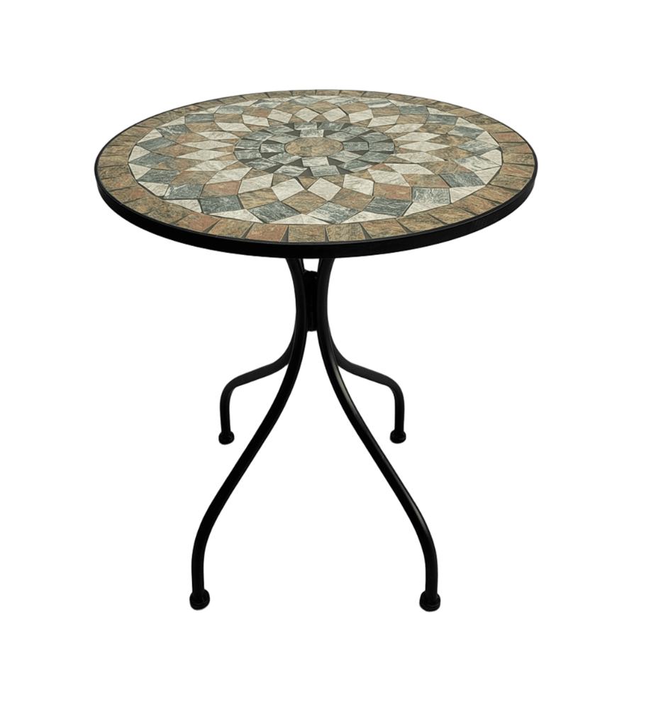 GAVE ΤΡΑΠΕΖΙ ΜΩΣΑΙΚΟ POLYSTONE ΣΤΡΟΓΓΥΛΟ Φ60x75cm