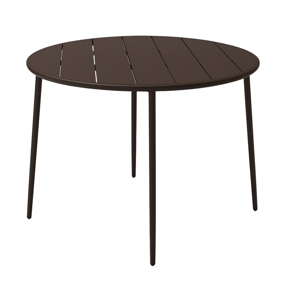 BOLTON ΤΡΑΠΕΖΙ ΣΤΡΟΓΓΥΛΟ ΚΑΦΕ Φ110Χ74 cm