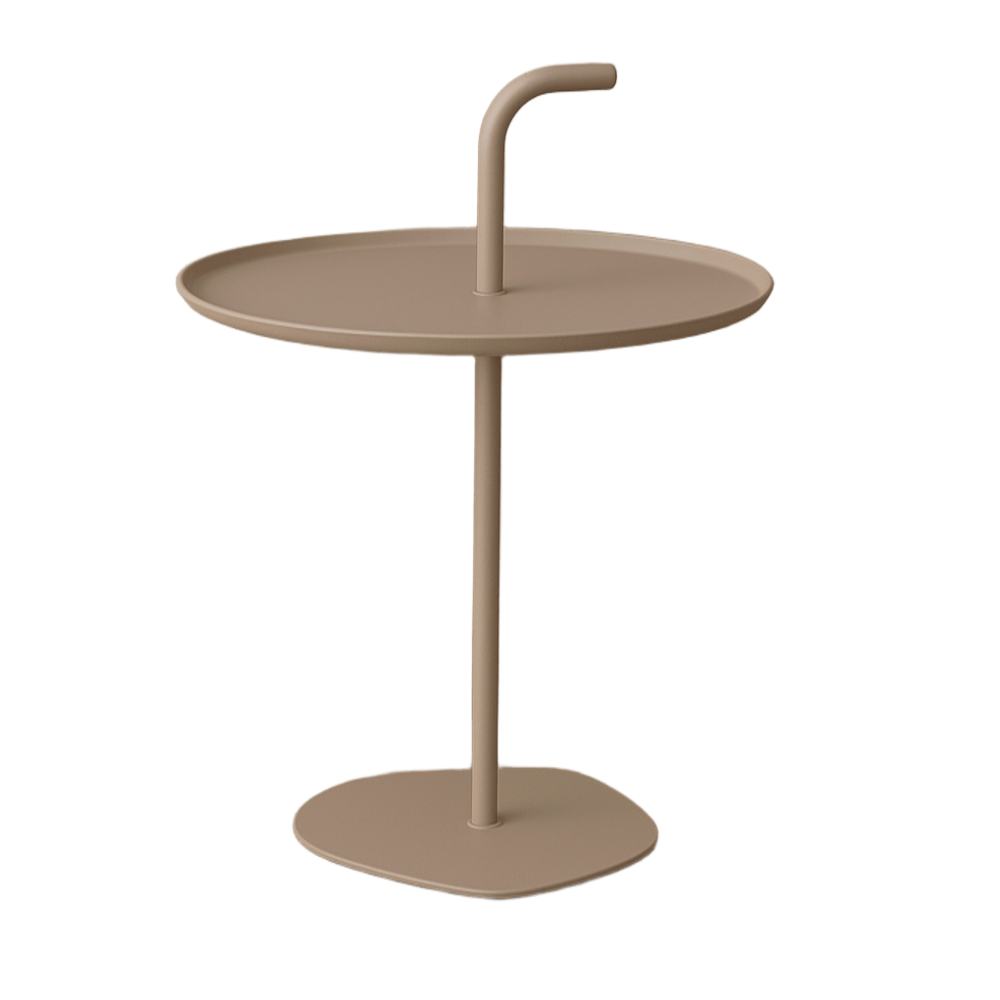 BOHE ΤΡΑΠΕΖΙ ΣΤΡΟΓΓΥΛΟ ΜΕΤΑΛΛΙΚΟ TAUPE Φ38x57cm