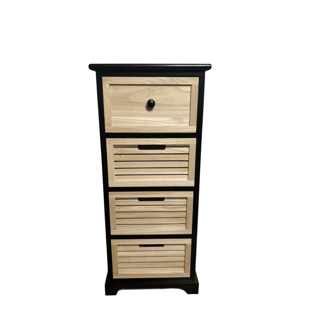 ΚΟΜΟ ΞΥΛΙΝΟ ΜΑΥΡΟ/ΦΥΣΙΚΟ 4ΣΥΡΤΑΡΙΑ  34X25Χ78cm
