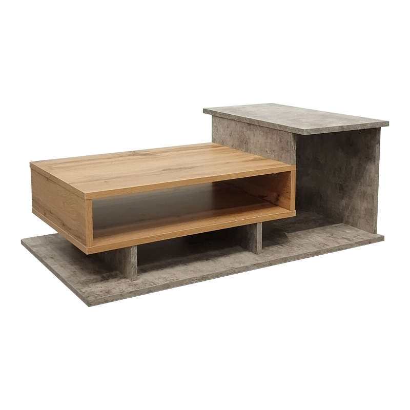 Τραπέζι σαλονιού Nuvele pakoworld σε γκρι antique-sonoma απόχρωση 90x50x35εκ