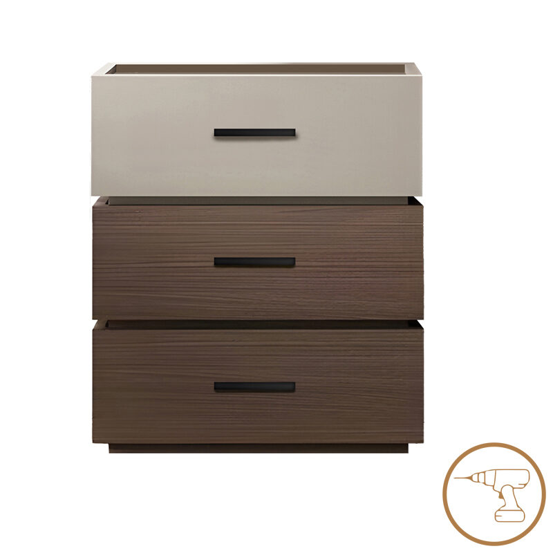 Κομοδίνο Sonlen pakoworld mdf σε καρυδί-μπεζ απόχρωση 60x40x66εκ