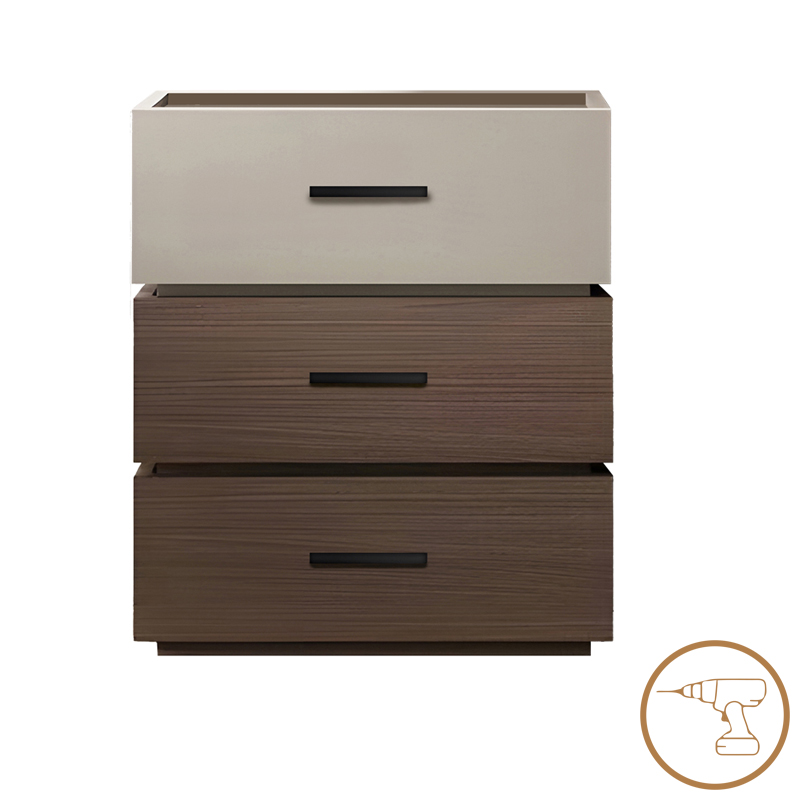 Κομοδίνο Sonlen pakoworld mdf σε καρυδί-μπεζ απόχρωση 60x40x66εκ