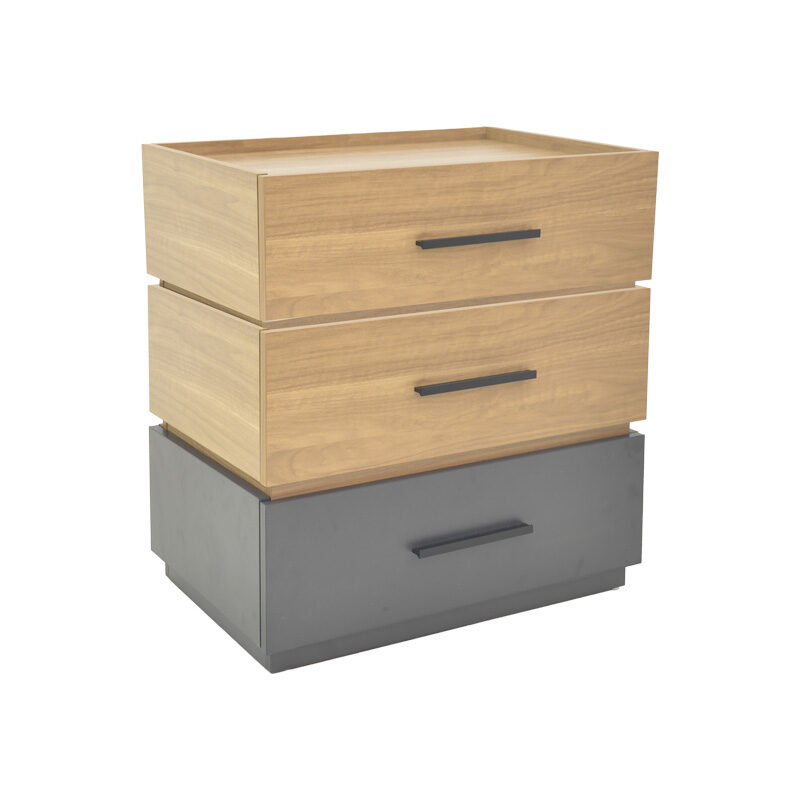 Κομοδίνο Sonlen pakoworld mdf σε sonoma-ανθρακί απόχρωση 60x40x66εκ