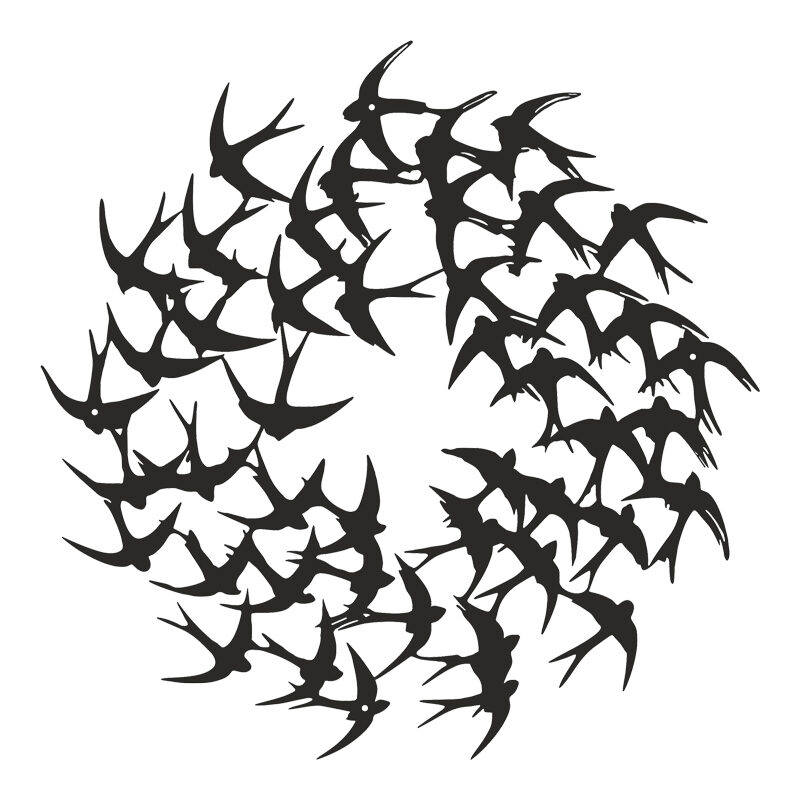 Διακοσμητικό τοίχου Swarm pakooworld μαύρο μεταλλικό Φ50x0,15εκ