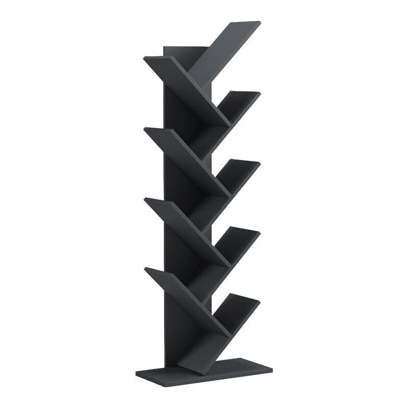 Βιβλιοθήκη Fyllo pakoworld ανθρακί 50x25x141.5εκ