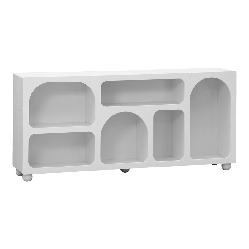 Μπουφές Emersi pakoworld με ράφια mdf σε λευκή απόχρωση 164x34x76εκ
