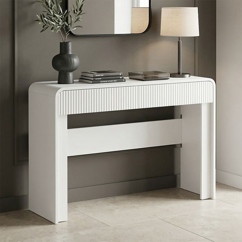 Κονσόλα Zeplen pakoworld λευκό mdf 110x38x75εκ