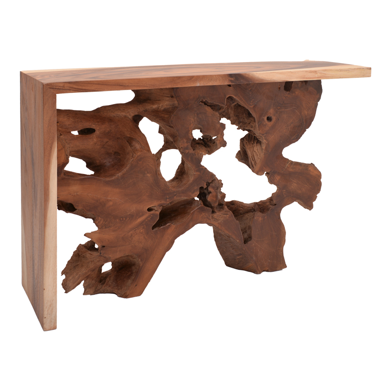 Κονσόλα Jako Inart teak ξύλο σε φυσική απόχρωση 120x40x80εκ