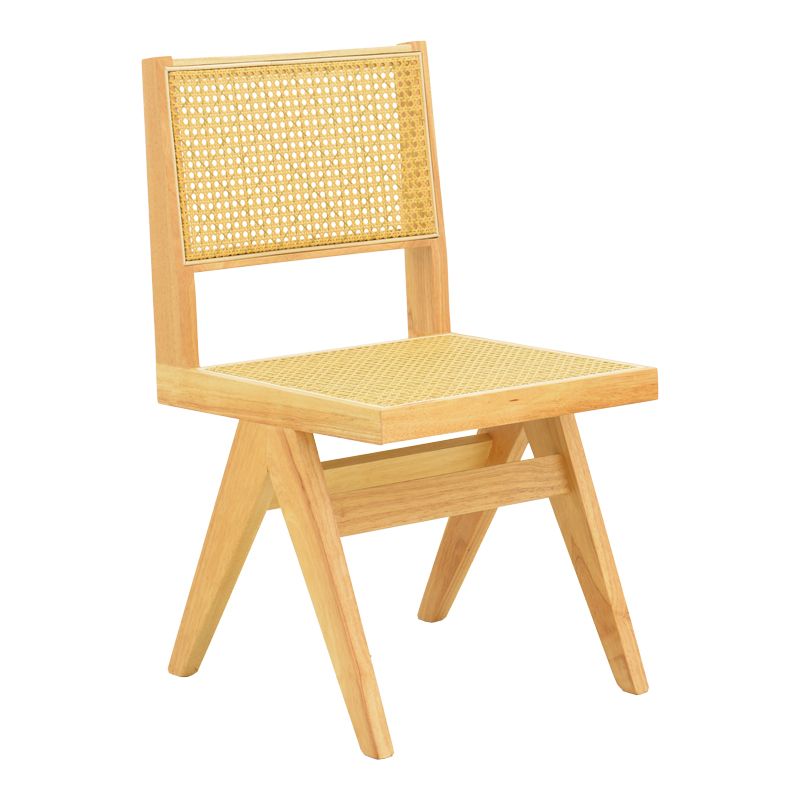 Καρέκλα Winslow pakoworld rubberwood-rattan σε φυσική απόχρωση 46x58x80εκ