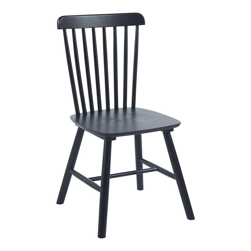 Καρέκλα Bristol pakoworld rubberwood σε μαύρη απόχρωση 45x51x86εκ