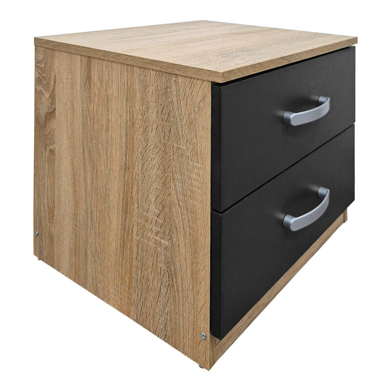 Κομοδίνο Athos pakoworld σε sonoma-ανθρακί απόχρωση 48x40x41.5εκ