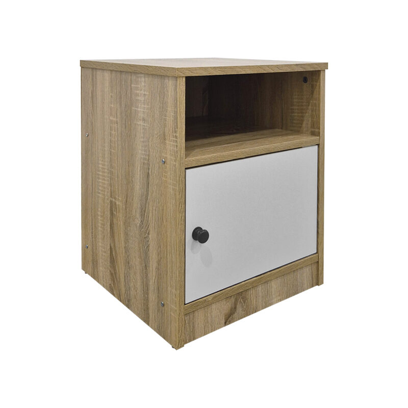 Κομοδίνο Lenea pakoworld sonoma-λευκό 40x40x50εκ