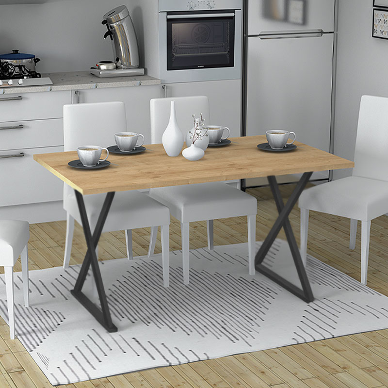 Τραπέζι Bette Megapap χρώμα φυσικό οξιάς - ανθρακί 140x80x76εκ.