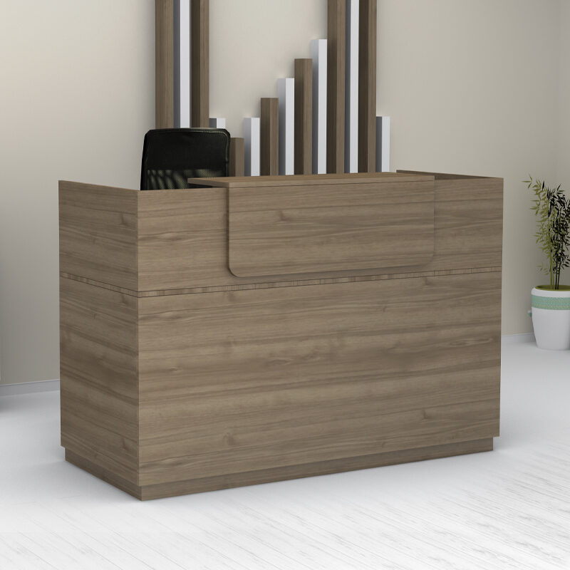 Γραφείο υποδοχής - reception Lemmon Megapap χρώμα καρυδί 160x70x110εκ.