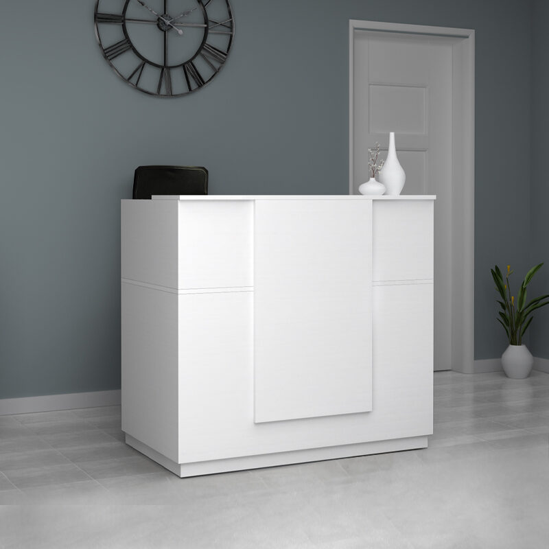Γραφείο υποδοχής - reception Gemini Megapap χρώμα λευκό 120x70x110εκ.