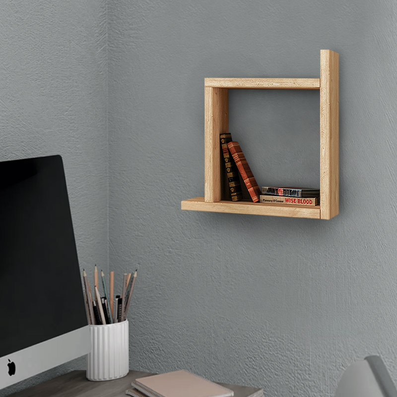 Ραφιέρα τοίχου Box Megapap χρώμα sapphire oak 30x22x30εκ.