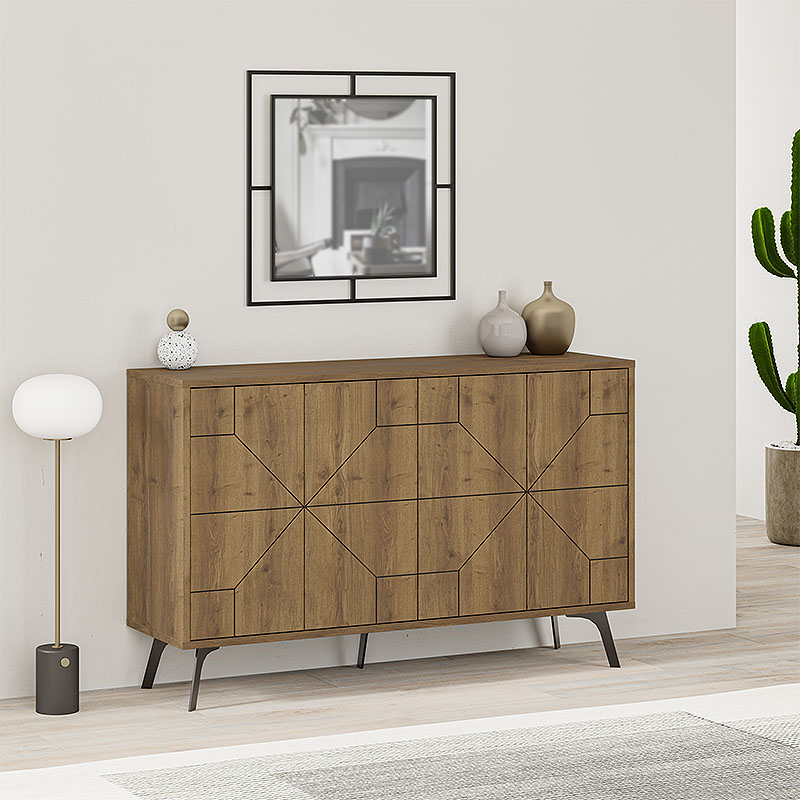 Μπουφές Dune Megapap χρώμα ανοιχτό καρυδί 123x35x77,4εκ.