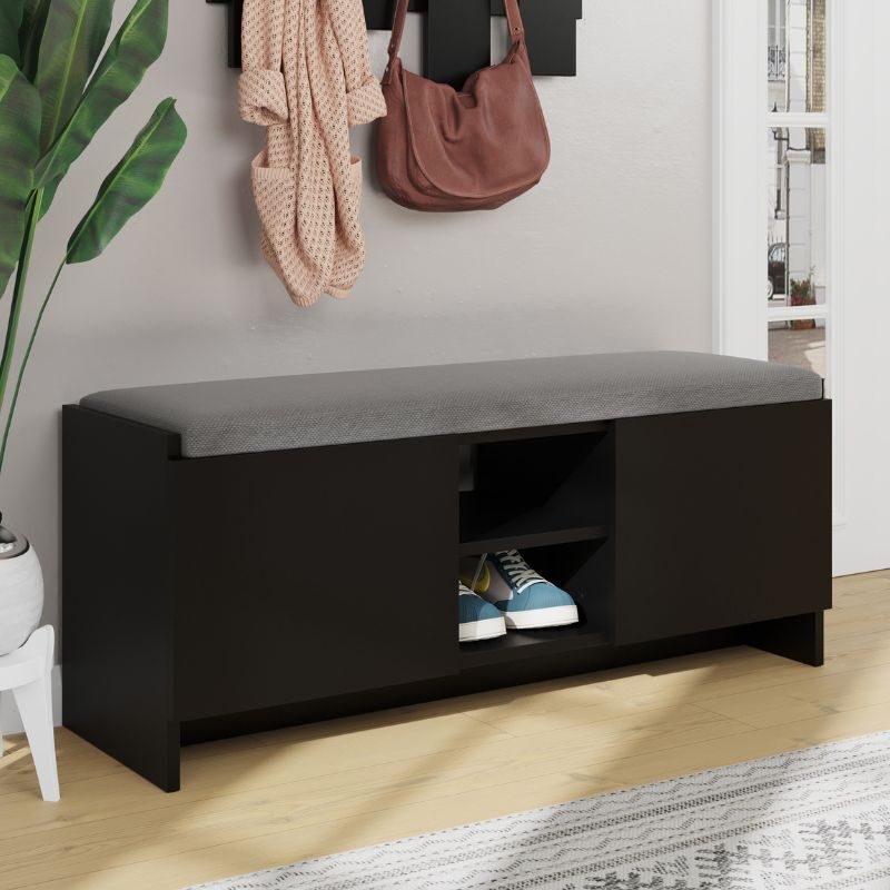 Παπουτσοθήκη Zulla Megapap χρώμα μαύρο 110x37x43εκ.
