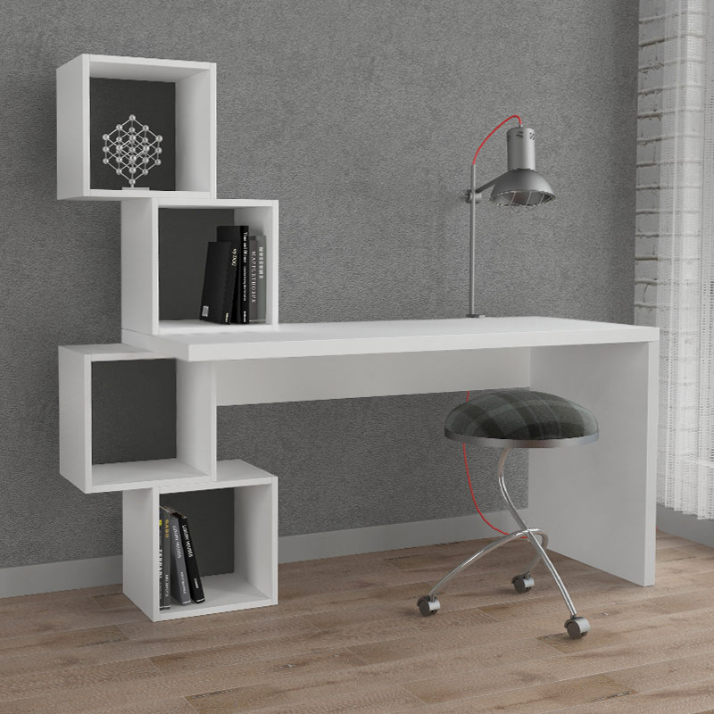 Γραφείο εργασίας Balance Megapap χρώμα λευκό 153,5x60x140εκ