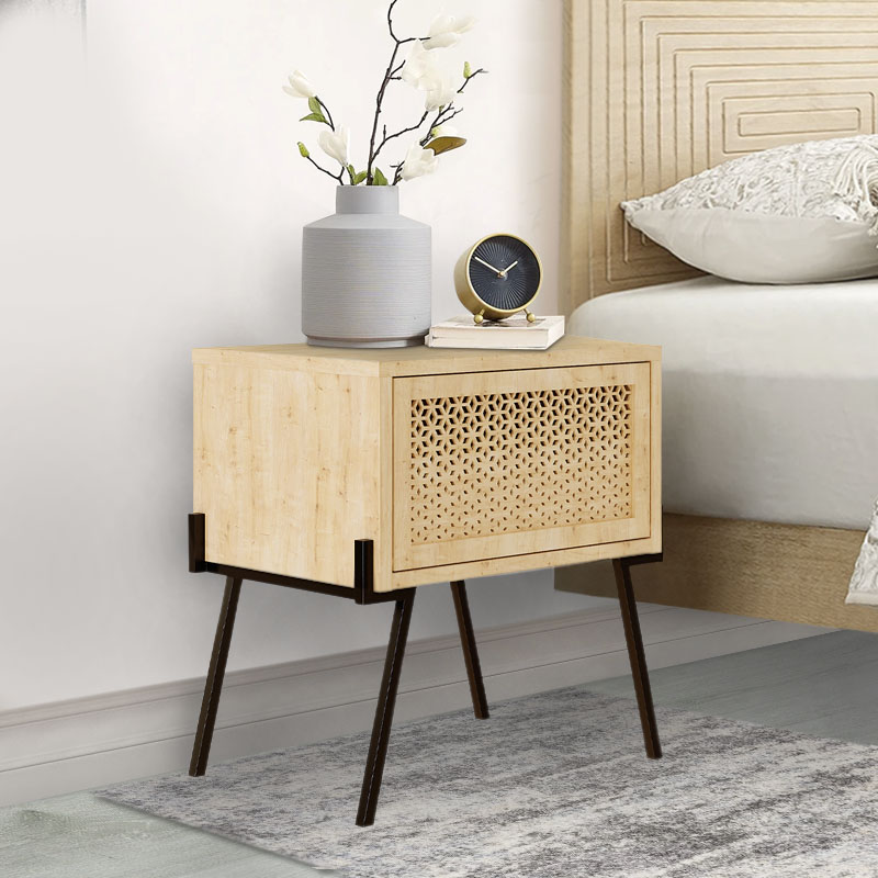 Κομοδίνο Naive Megapap χρώμα sapphire oak 48x34x51εκ.
